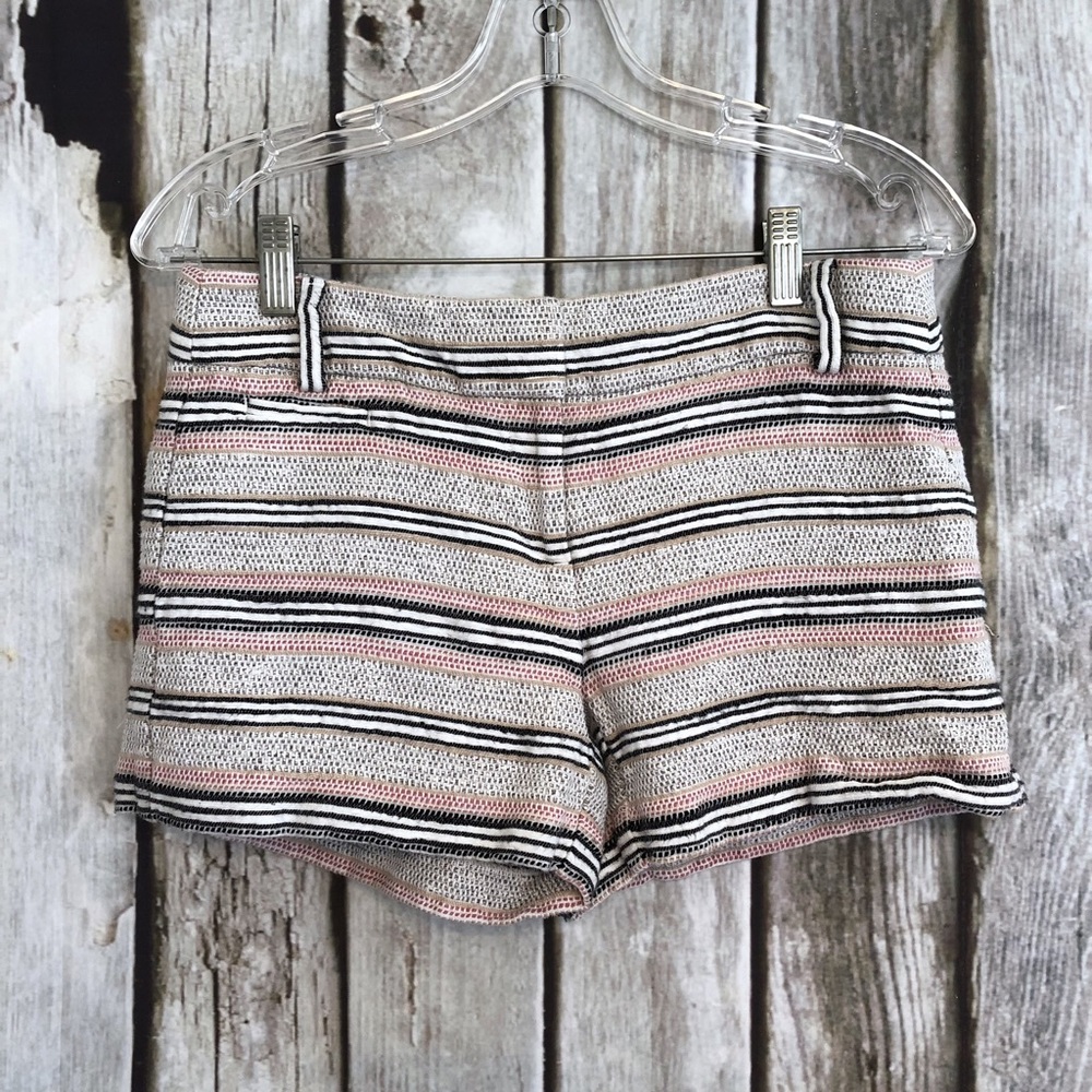 Ann Taylor LOFT Riviera Striped Linen Shorts